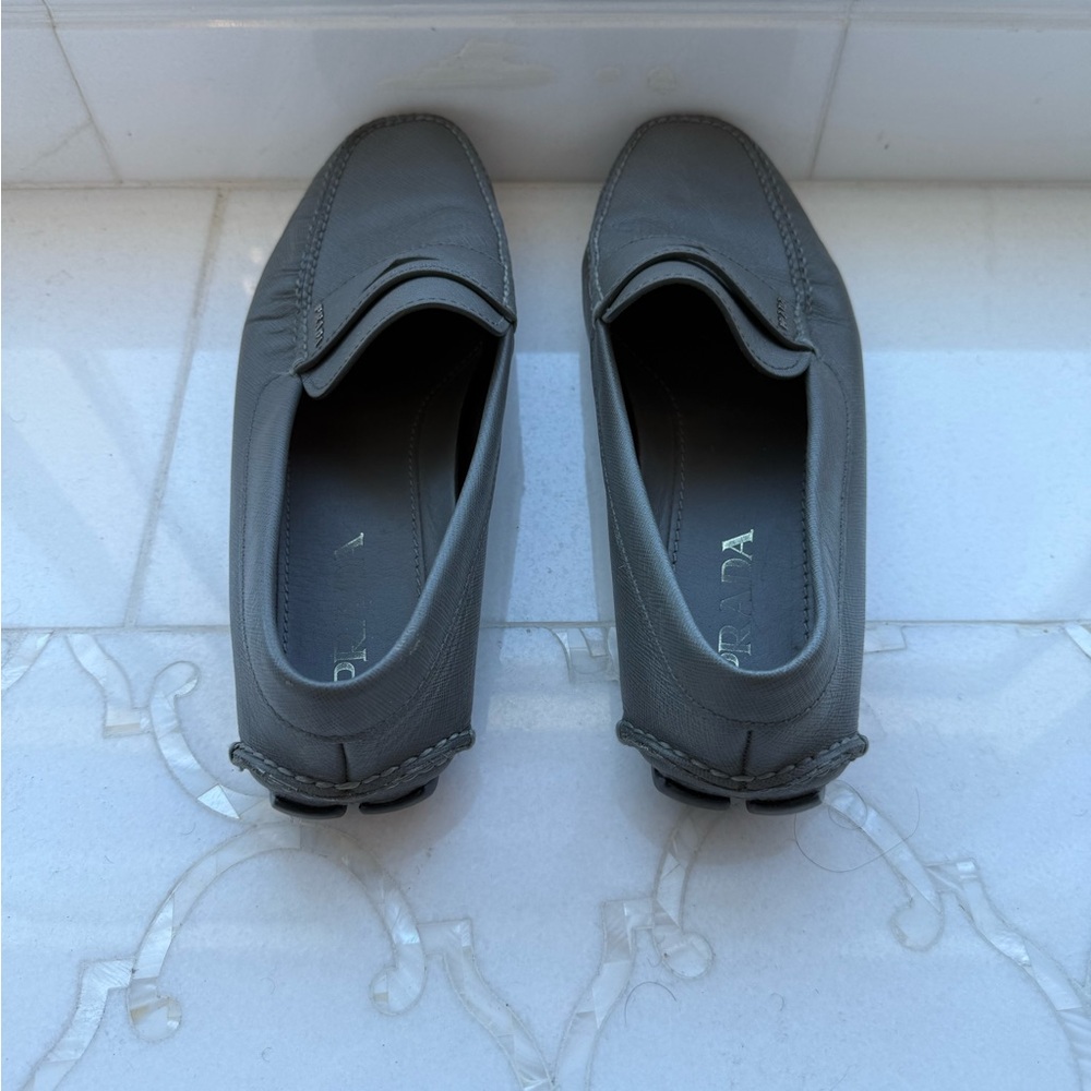 Prada Men's Slate Gray Loafers - Picture 4 of 8